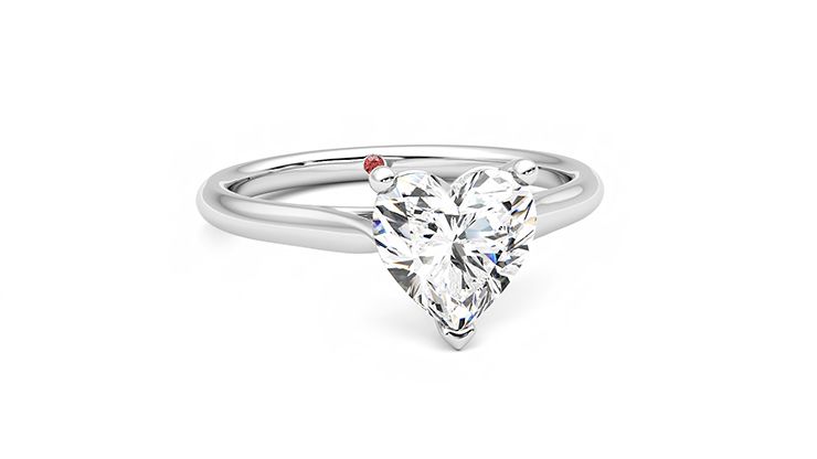 Taylor & Hart Hope Heart Engagement Ring 360 degree image 3
