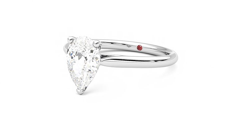 Taylor & Hart Hope Pear Engagement Ring 360 degree image 25
