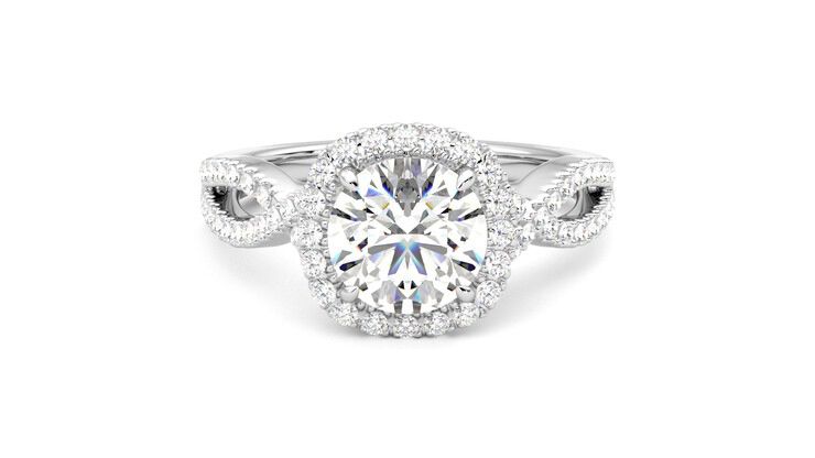Taylor & Hart Infinity Round Engagement Ring 360 degree image 0