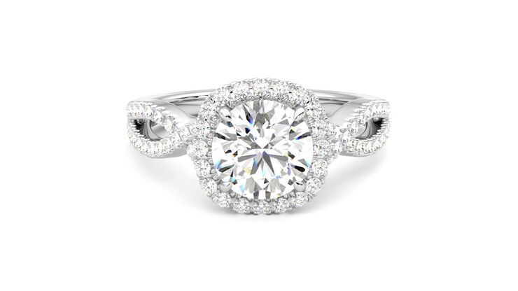 Taylor & Hart Infinity Round Engagement Ring 360 degree image 1