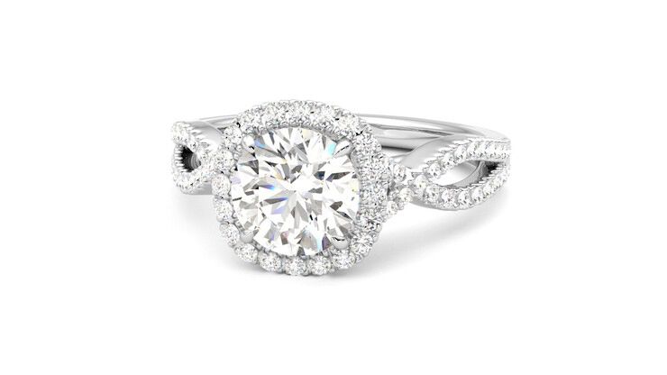 Taylor & Hart Infinity Round Engagement Ring 360 degree image 27