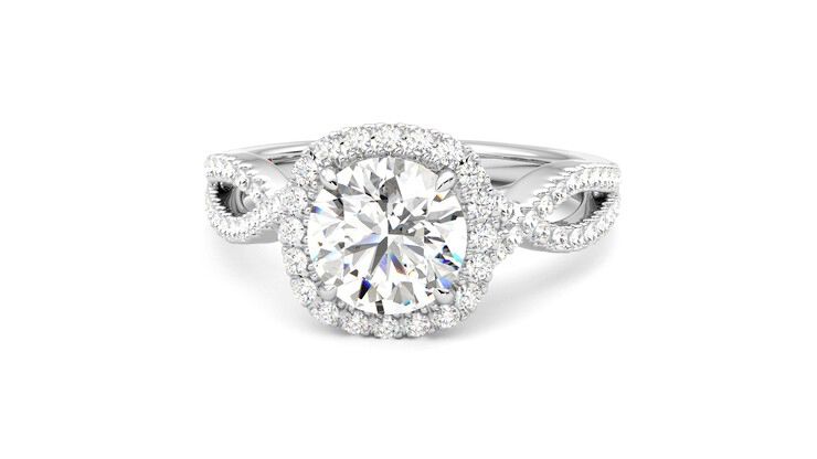 Taylor & Hart Infinity Round Engagement Ring 360 degree image 28