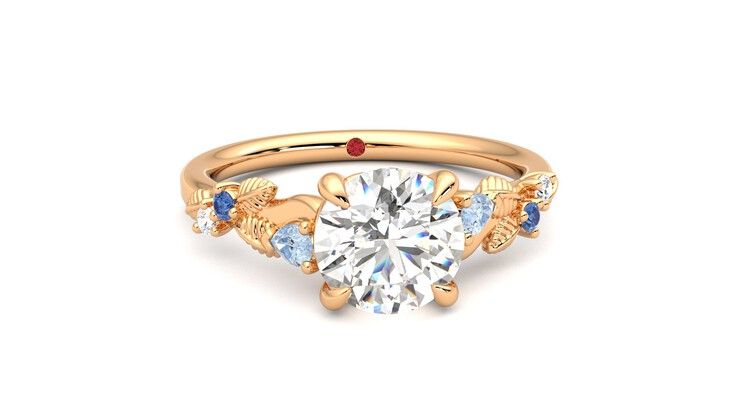 Taylor & Hart Lierre Round Engagement Ring 360 degree image 2