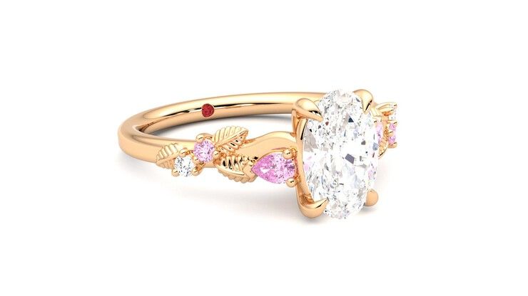 Taylor & Hart Lierre Oval Engagement Ring 360 degree image 5