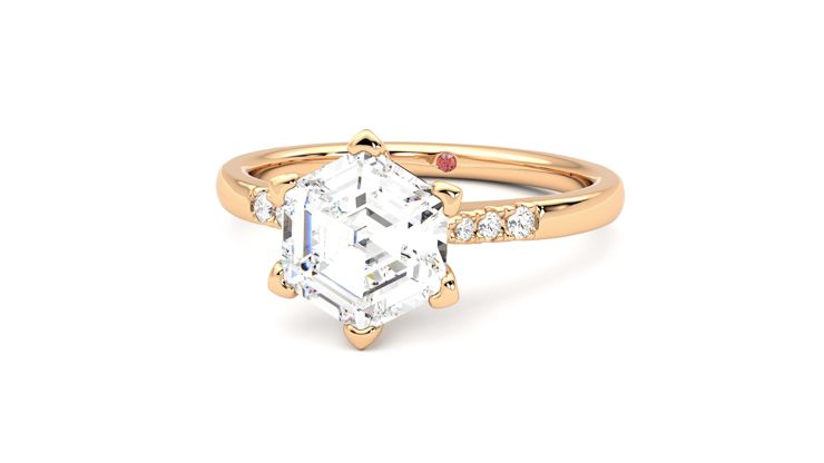 Taylor & Hart Lissome Hexagonal Engagement Ring 360 degree image 27