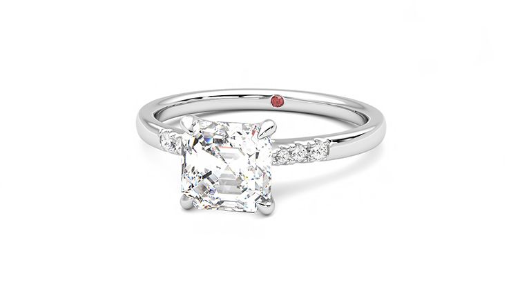 Taylor & Hart Lissome Asscher Engagement Ring 360 degree image 27