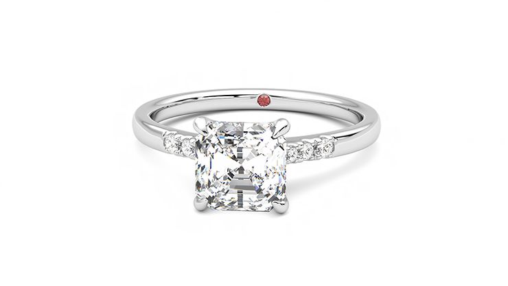 Taylor & Hart Lissome Asscher Engagement Ring 360 degree image 28