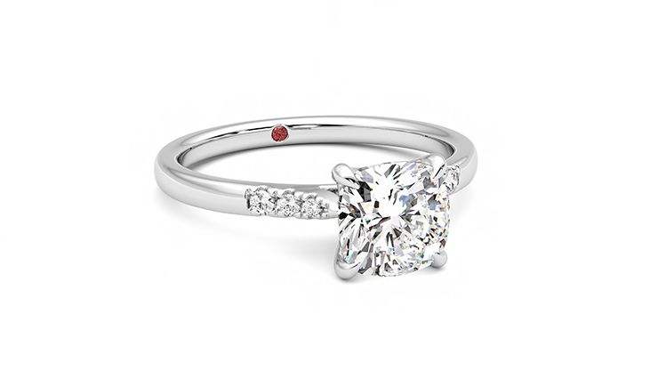 Taylor & Hart Lissome Cushion Engagement Ring 360 degree image 4