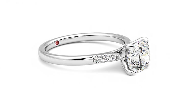 Taylor & Hart Lissome Cushion Engagement Ring 360 degree image 7