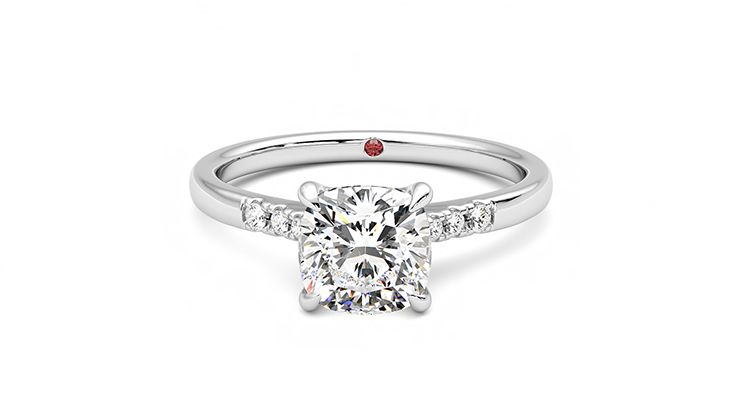 Taylor & Hart Lissome Cushion Engagement Ring 360 degree image 29