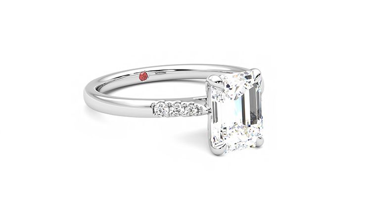 Taylor & Hart Lissome Emerald Engagement Ring 360 degree image 5