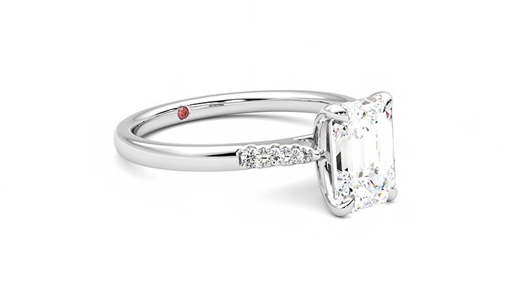 Taylor & Hart Lissome Emerald Engagement Ring 360 degree image 6