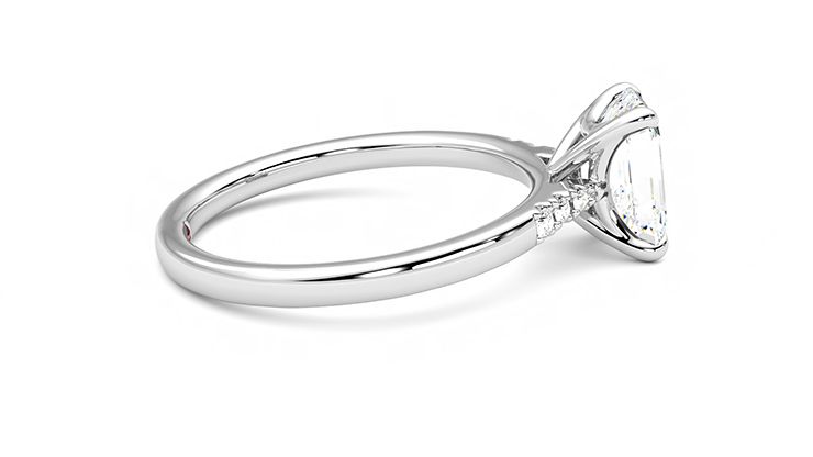 Taylor & Hart Lissome Emerald Engagement Ring 360 degree image 10