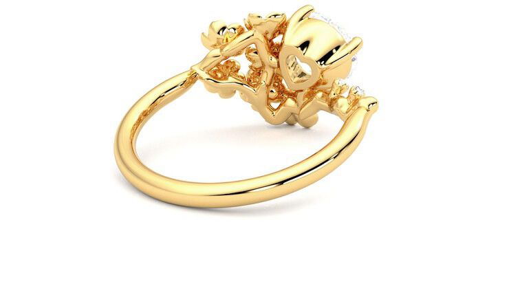 Taylor & Hart Lunarose Round Engagement Ring 360 degree image 13
