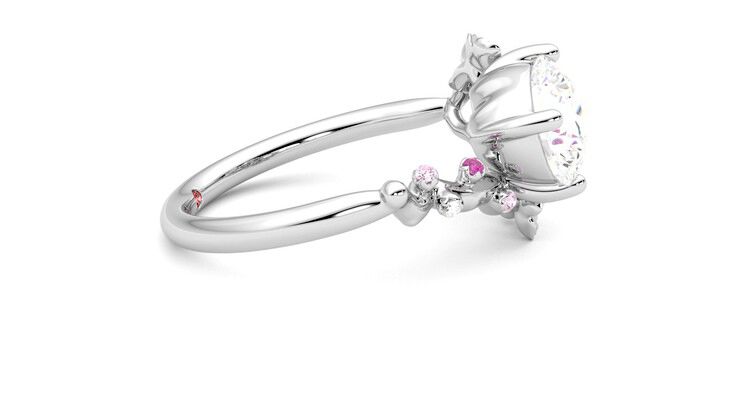 Taylor & Hart Lunarose Round Engagement Ring 360 degree image 9