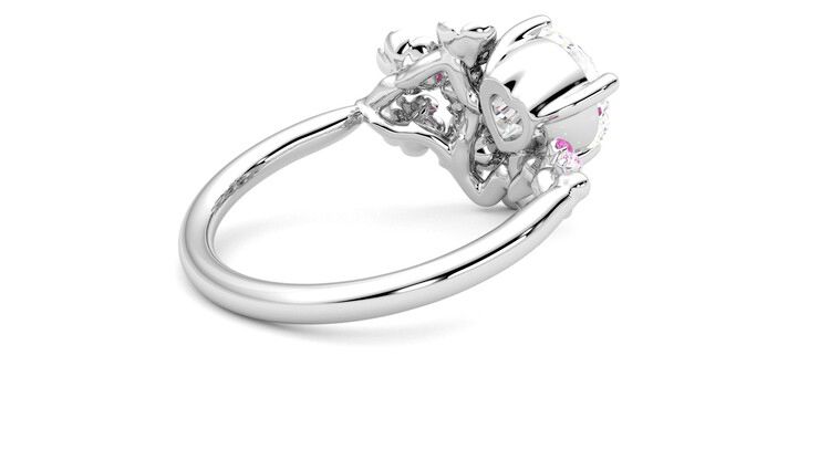 Taylor & Hart Lunarose Round Engagement Ring 360 degree image 12