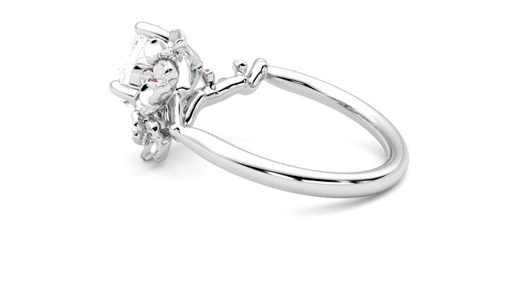 Taylor & Hart Lunarose Round Engagement Ring 360 degree image 19