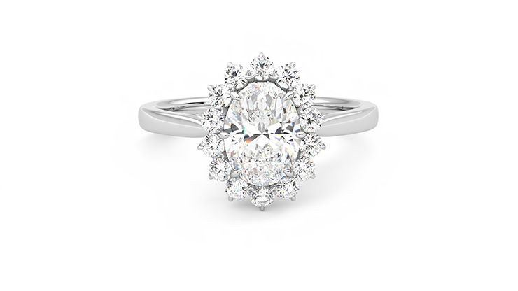 Taylor & Hart Lyra Oval Engagement Ring 360 degree image 1