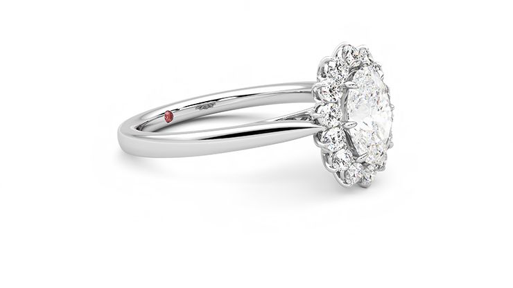 Taylor & Hart Lyra Oval Engagement Ring 360 degree image 7