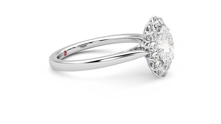 Taylor & Hart Lyra Oval Engagement Ring 360 degree image 8