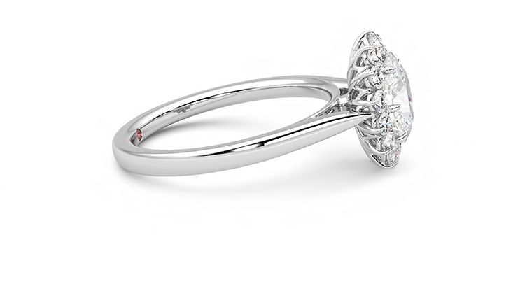 Taylor & Hart Lyra Oval Engagement Ring 360 degree image 9