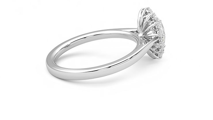 Taylor & Hart Lyra Oval Engagement Ring 360 degree image 11