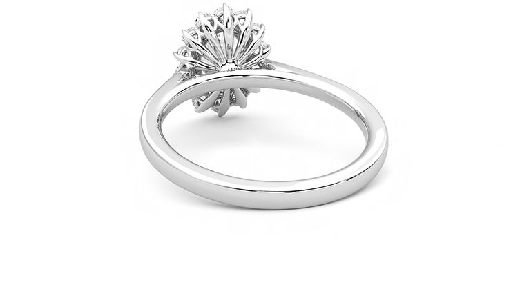 Taylor & Hart Lyra Oval Engagement Ring 360 degree image 16