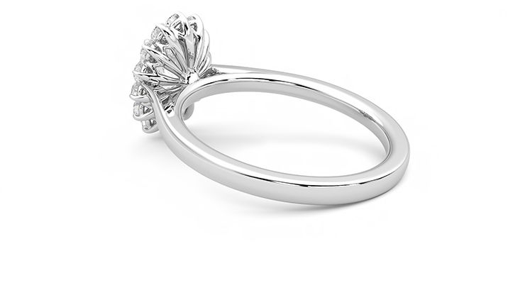 Taylor & Hart Lyra Oval Engagement Ring 360 degree image 18
