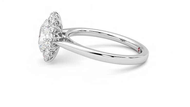 Taylor & Hart Lyra Oval Engagement Ring 360 degree image 21