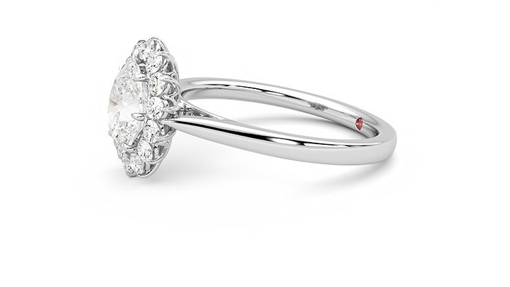 Taylor & Hart Lyra Oval Engagement Ring 360 degree image 22