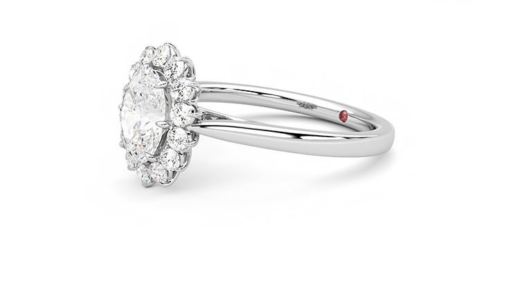 Taylor & Hart Lyra Oval Engagement Ring 360 degree image 23