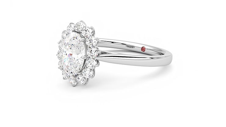 Taylor & Hart Lyra Oval Engagement Ring 360 degree image 24