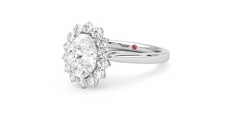 Taylor & Hart Lyra Oval Engagement Ring 360 degree image 25