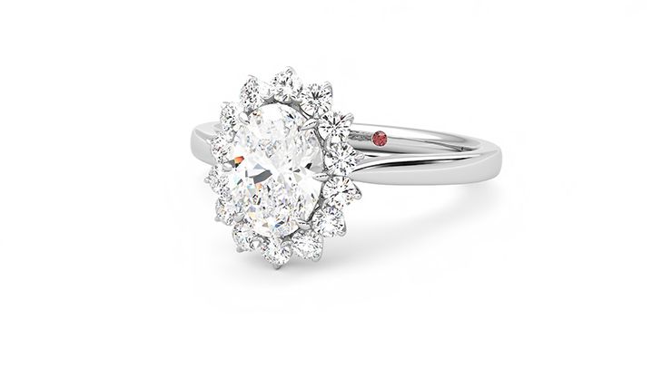 Taylor & Hart Lyra Oval Engagement Ring 360 degree image 26