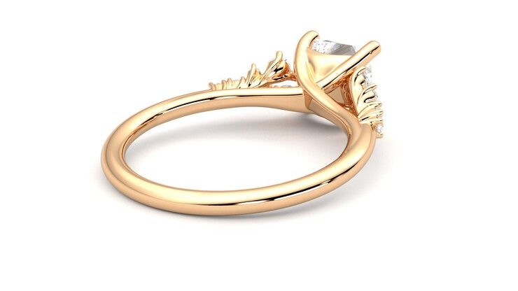 Taylor & Hart Marula Princess Engagement Ring 360 degree image 13