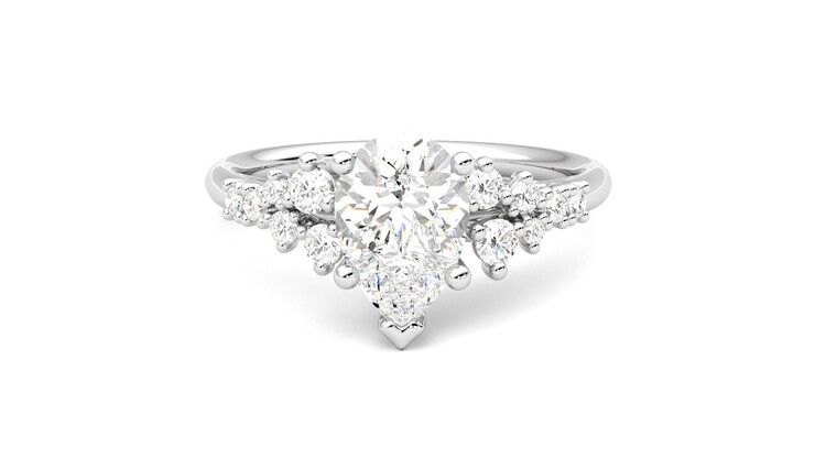 Taylor & Hart Marula Pear Engagement Ring 360 degree image 29