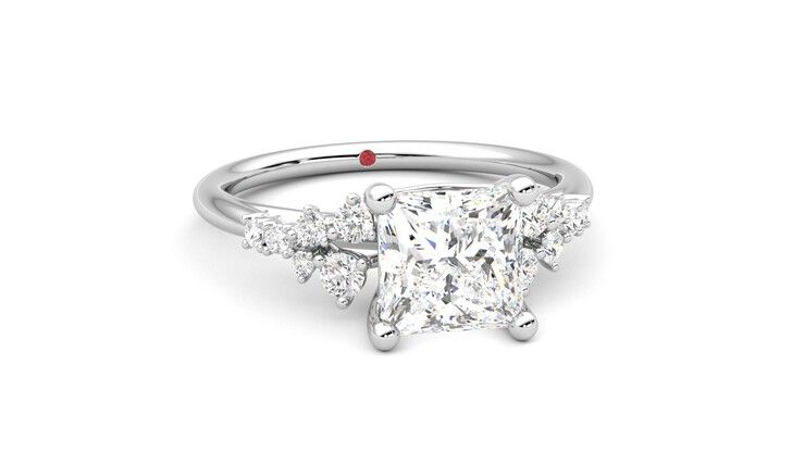 Taylor & Hart Marula Princess Engagement Ring 360 degree image 3