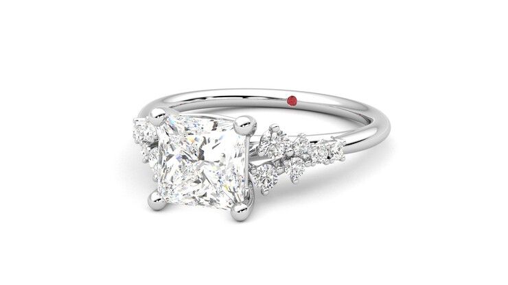 Taylor & Hart Marula Princess Engagement Ring 360 degree image 26