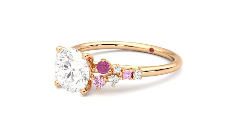 Taylor & Hart Marula Round Engagement Ring 360 degree image 24