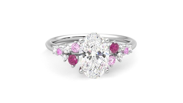 Taylor & Hart Marula Oval Engagement Ring 360 degree image 1
