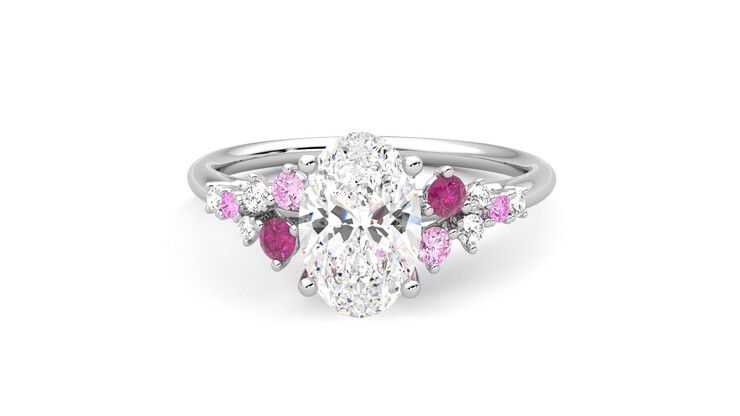 Taylor & Hart Marula Oval Engagement Ring 360 degree image 29