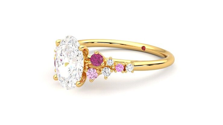 Taylor & Hart Marula Oval Engagement Ring 360 degree image 14