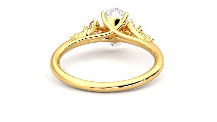 Taylor & Hart Marula Oval Engagement Ring 360 degree image 20
