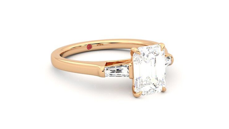 Taylor & Hart Mirror Emerald Engagement Ring 360 degree image 5