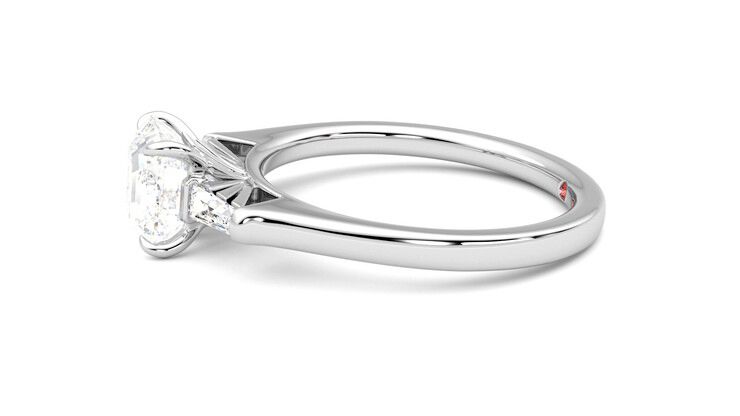 Taylor & Hart Mirror Asscher Engagement Ring 360 degree image 21