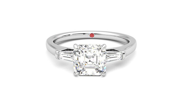 Taylor & Hart Mirror Asscher Engagement Ring 360 degree image 29