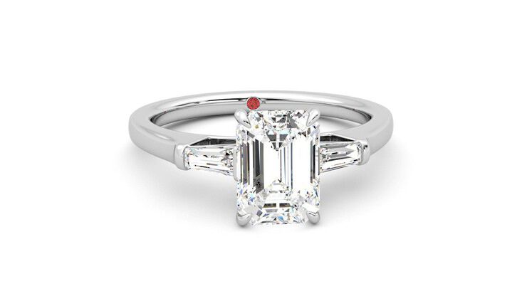 Taylor & Hart Mirror Emerald Engagement Ring 360 degree image 2