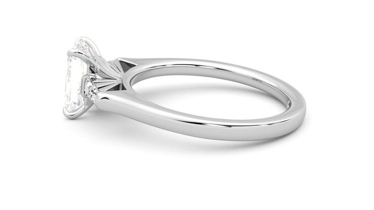 Taylor & Hart Mirror Emerald Engagement Ring 360 degree image 20