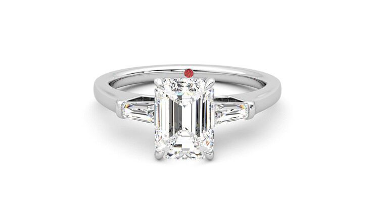 Taylor & Hart Mirror Emerald Engagement Ring 360 degree image 29