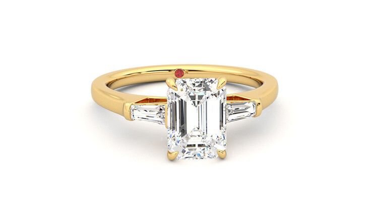 Taylor & Hart Mirror Emerald Engagement Ring 360 degree image 2